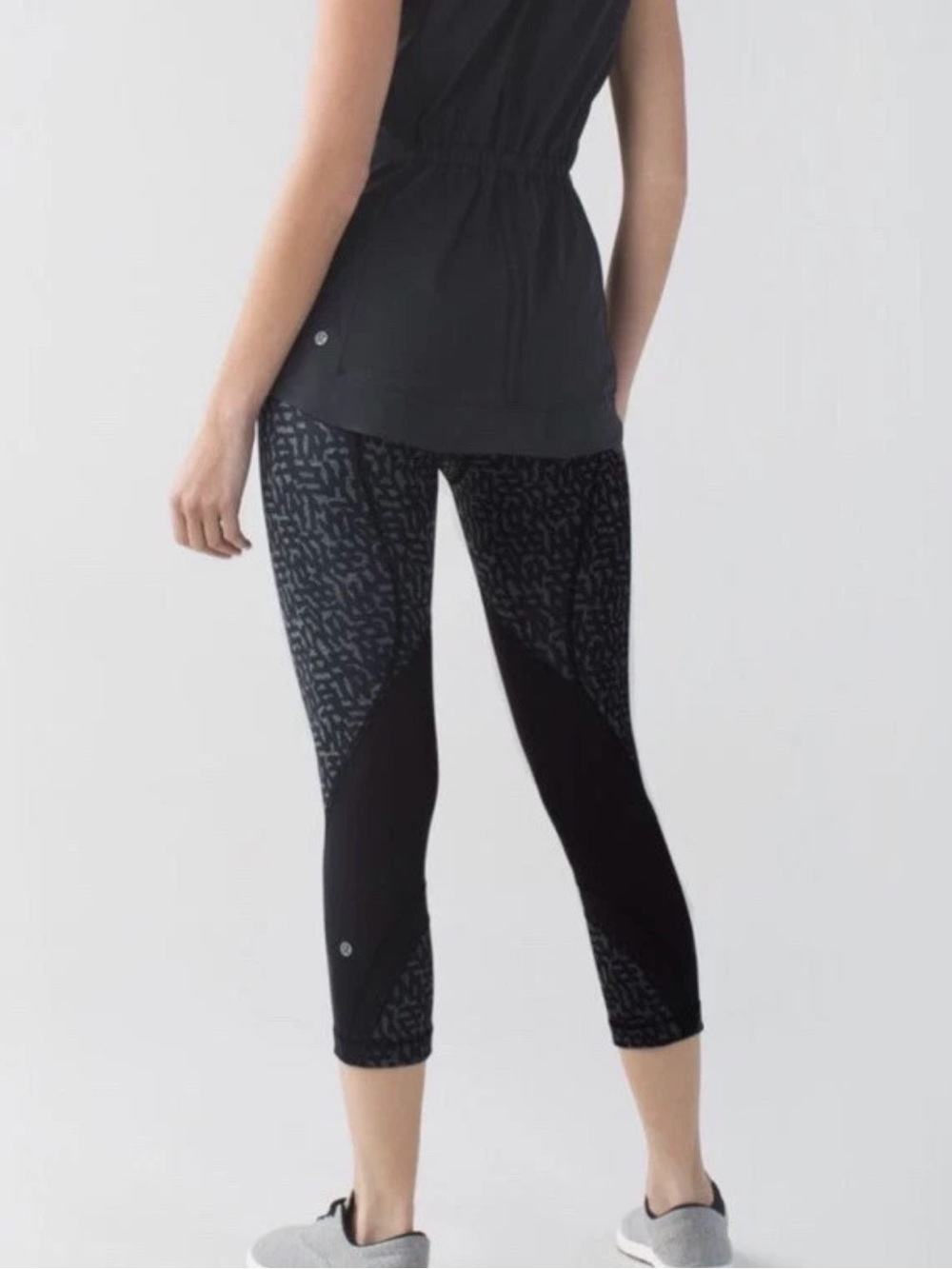LULULEMON RUN: INSPIRE CROP II leggings pants *Block-It Pocket Net Pop Black-6